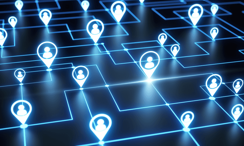 Social network 3d render concept